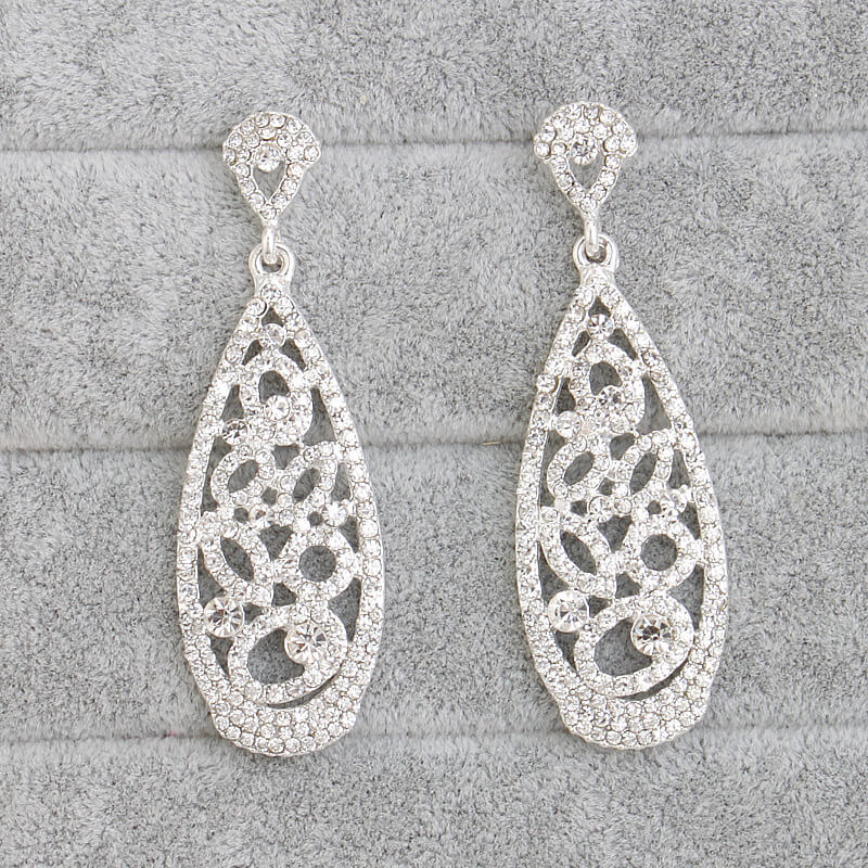Elegant Rhinestone Wedding Earrings for Bride – Perfect for Bridal, Prom, and Formal Events