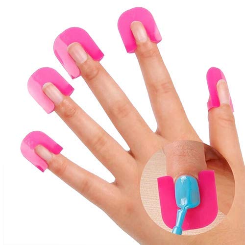 NESA® 26 Pcs Nail Polish Tips Cover Edge Anti-Flooding Plastic Template Clip Manicure Tools Set - Professional Nail Art Accessories for Salon & Home Use