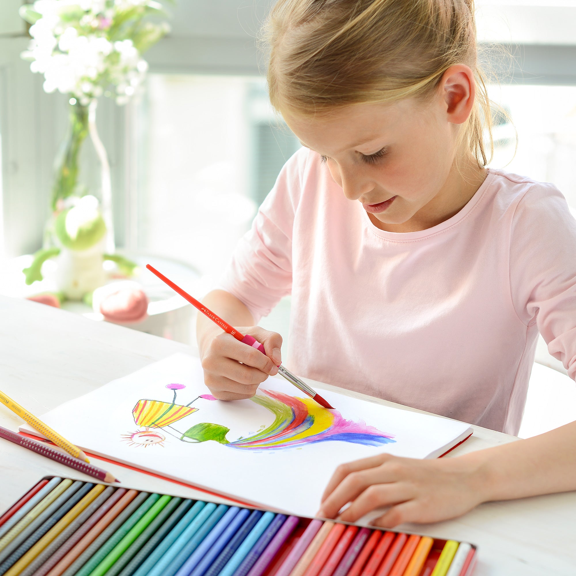36 Pack Water Soluble Colored Pencils with Non-Slip Grip - Vibrant Art Supplies for Kids & Adults - Perfect for Sketching, Coloring Books & DIY Crafts