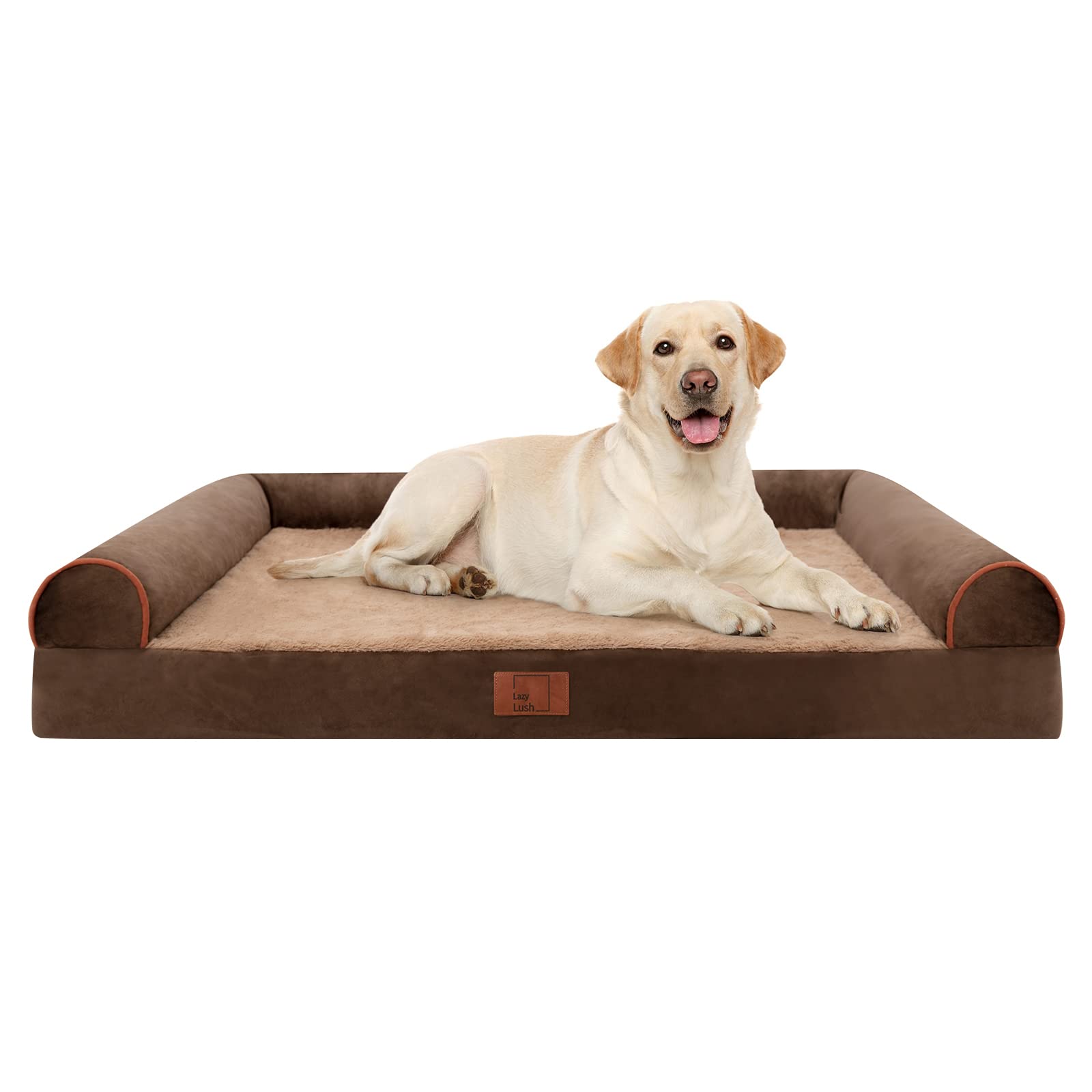 Lazy Lush XL Orthopedic Dog Bed for Extra Large Dogs - Washable Removable Cover - Waterproof Outdoor Pet Bed for Giant Breeds - Perfect for Indoor & Outdoor Use in Living Room, Patio or Kennel