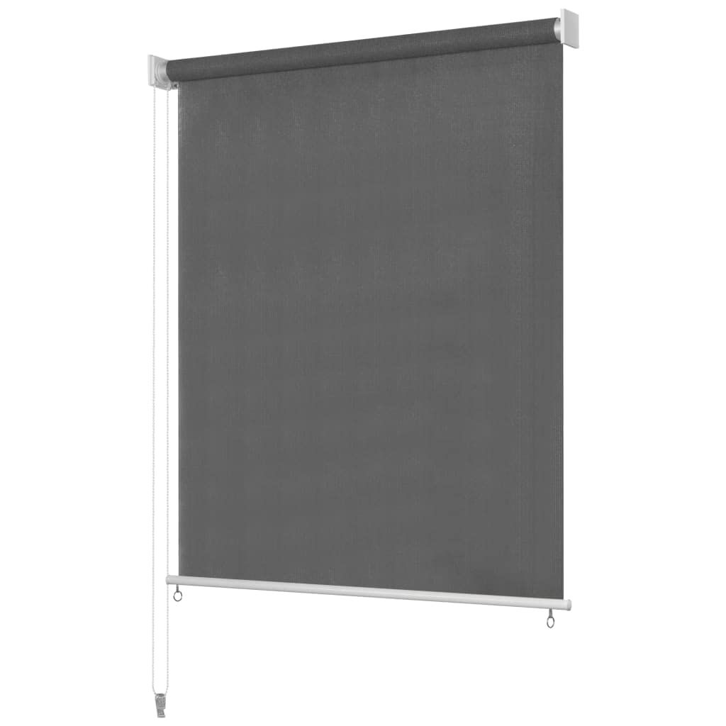 Aisifx 47.2x55.1 Inch Outdoor Roller Blind - Durable Anthracite Sun Shade (1.63g Fabric) for Patio, Deck, and Garden Privacy Protection