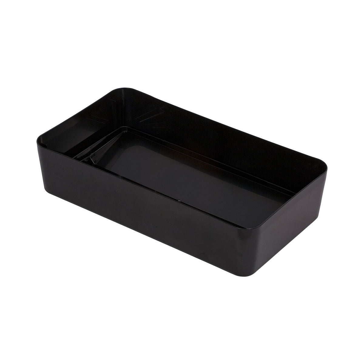 Carlisle 34202403 TrimLine Rectangle Swing Top Waste Container Trash Can Lid - Black | Durable Kitchen & Office Trash Can Cover for Easy Disposal