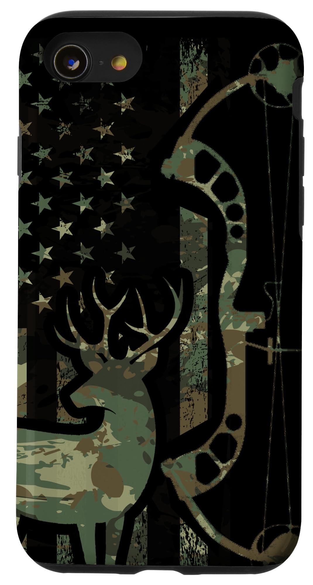 iPhone SE (2020)/7/8 Camouflage Hunting Phone Case with American Flag Design - Durable Protective Cover for Outdoor Activities, Hunting, and Adventure Sports