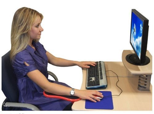 Ergonomic Adjustable Computer Desk Wrist Rest Support - Black | Comfortable Keyboard & Mouse Arm Rest for Office, Gaming & Home Workspace