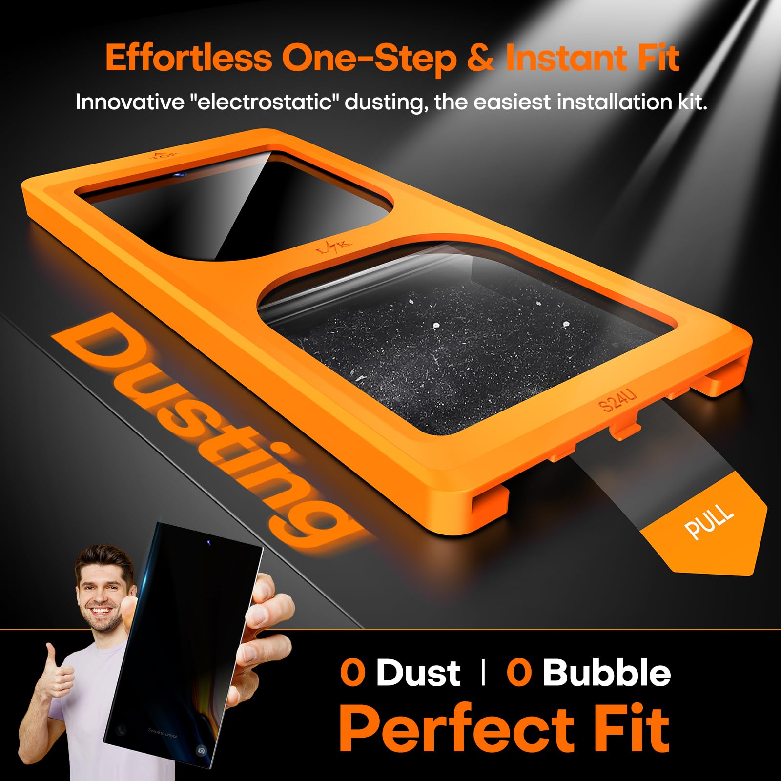 2+2 Pack Privacy Screen Protector & Camera Lens Protector for Samsung Galaxy S24 Ultra - Tempered Glass Film with Dust Removal Frame - Anti-Scratch, Bubble-Free, Case Friendly - Perfect for Office Privacy & Outdoor Protection