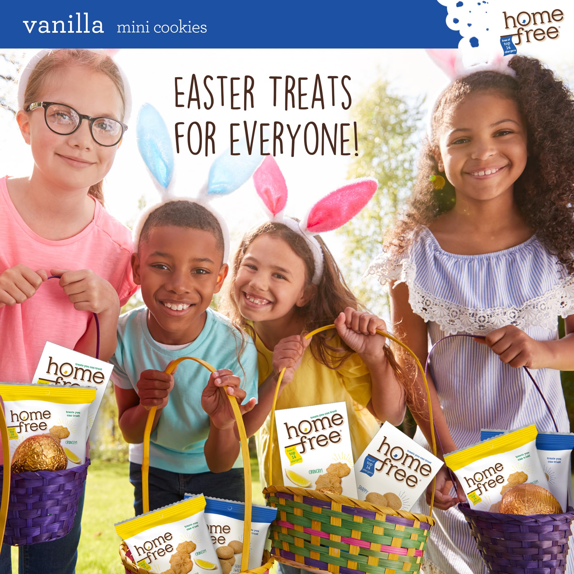 Gluten Free Mini Cookies Vanilla - 70% Organic, Single Serve Snacks (1.1oz, Pack of 64) | Homefree Trusted Treats for School Lunches, Travel & On-the-Go Healthy Snacking