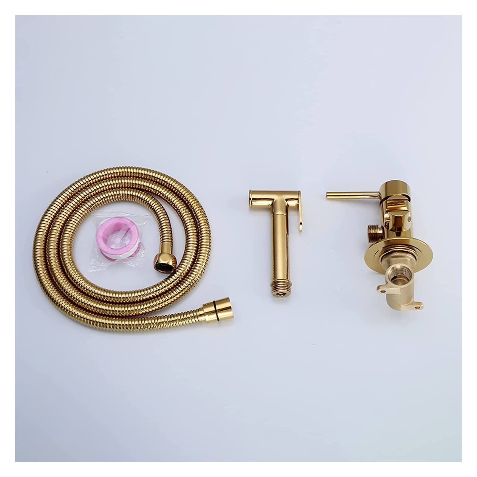 Handheld Toilet Sprayer Kit - Wall Mounted Titanium Gold Bathroom Bidet Sprayer with Hot & Cold Water - Brass Diaper Sprayer for Pet Washing, Feminine Hygiene & Cleaning - Perfect for Baby Care, Pet Grooming & Bathroom Cleaning