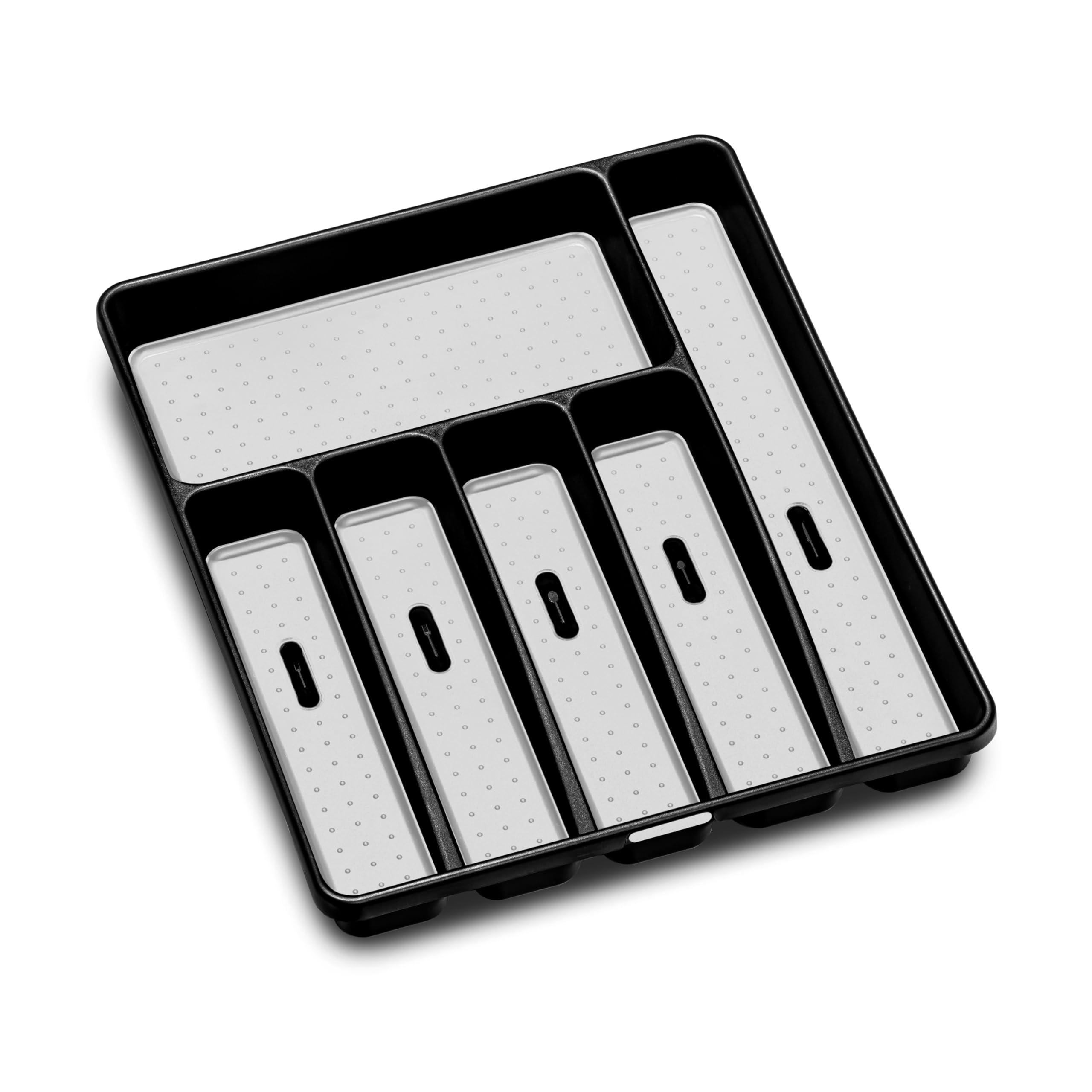 Madesmart Classic Large Silverware Tray - Granite | 6-Compartment Kitchen Drawer Organizer | Non-Slip Rubber Feet & Soft-Grip Lining | BPA-Free Utensil Storage | Perfect for Home, Restaurant & Office Use