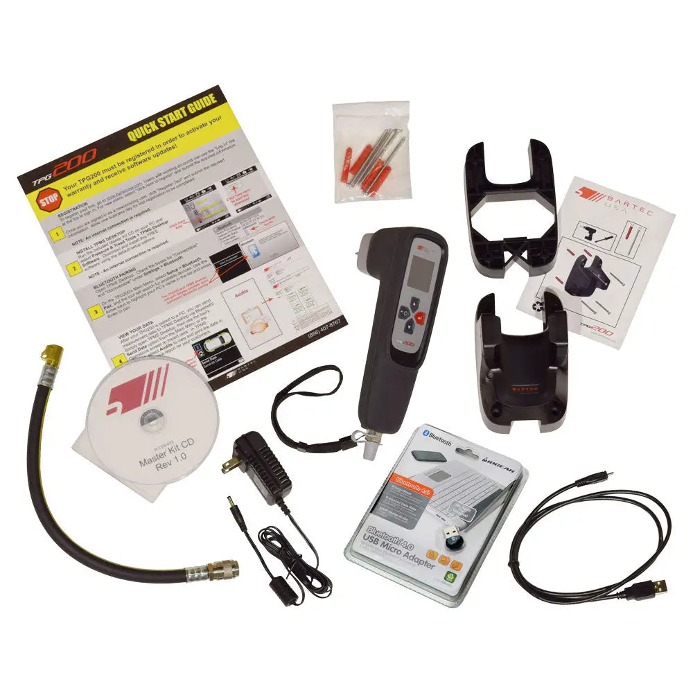 Bartec TPG200 Kit - Professional Tire Pressure Gauge & Tread Depth Measuring Tool for Cars, Trucks, Motorcycles | Accurate Digital PSI Measurement for Vehicle Maintenance & Safety Checks