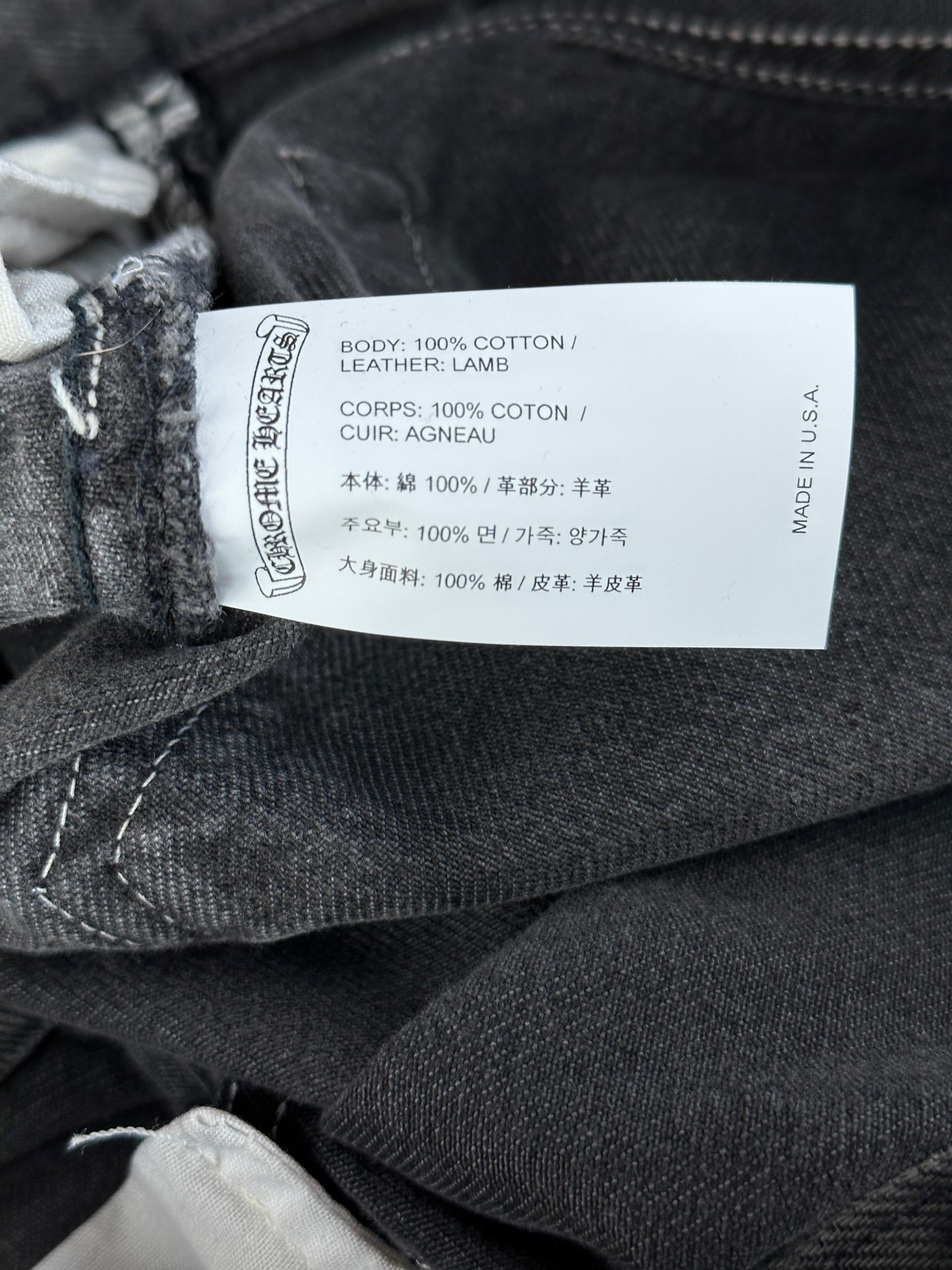 Chrome Hearts x Levi's Grey & Black Cross Patch Denim Jeans for Men - Stylish Vintage Streetwear for Casual Outfits and Night Out