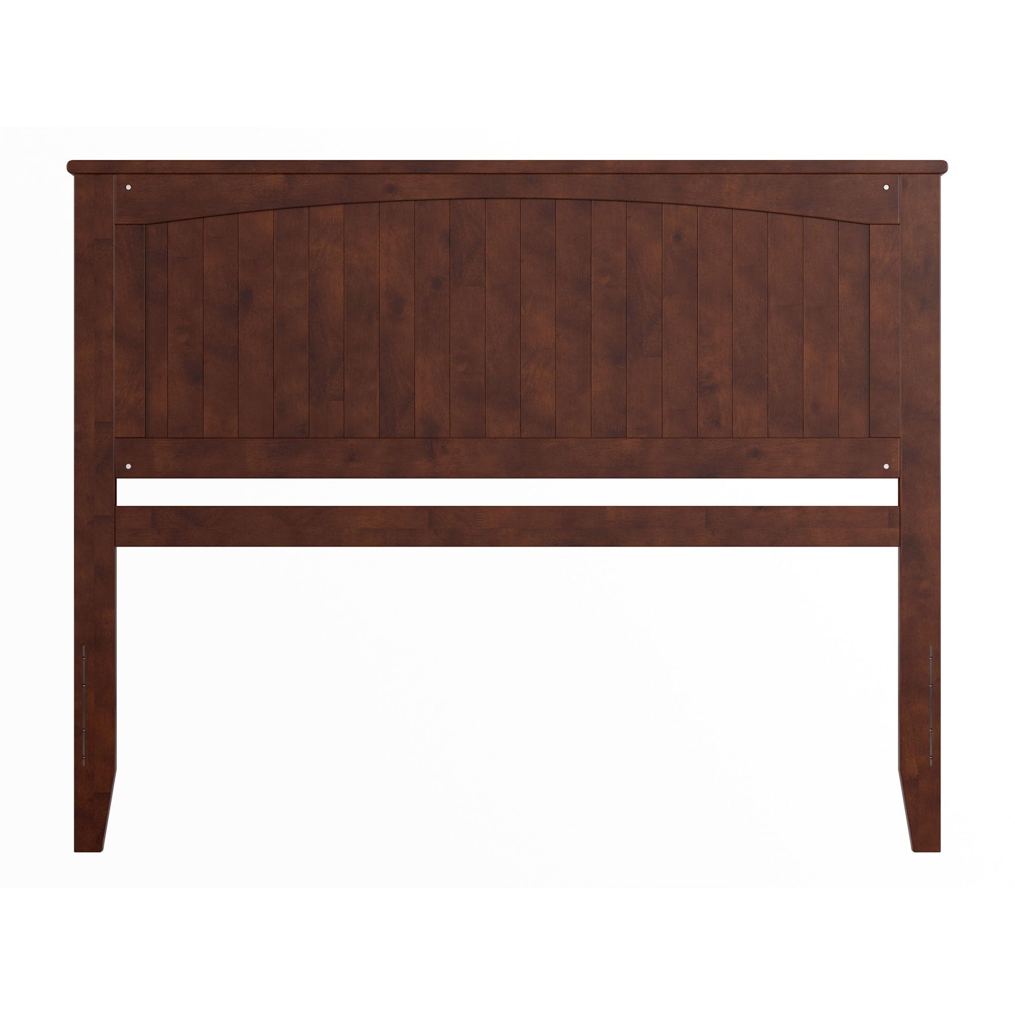 AFI Nantucket Queen Solid Wood Panel Headboard with USB Charging Ports - Walnut Finish - Modern Bedroom Furniture for Master Bed or Guest Room