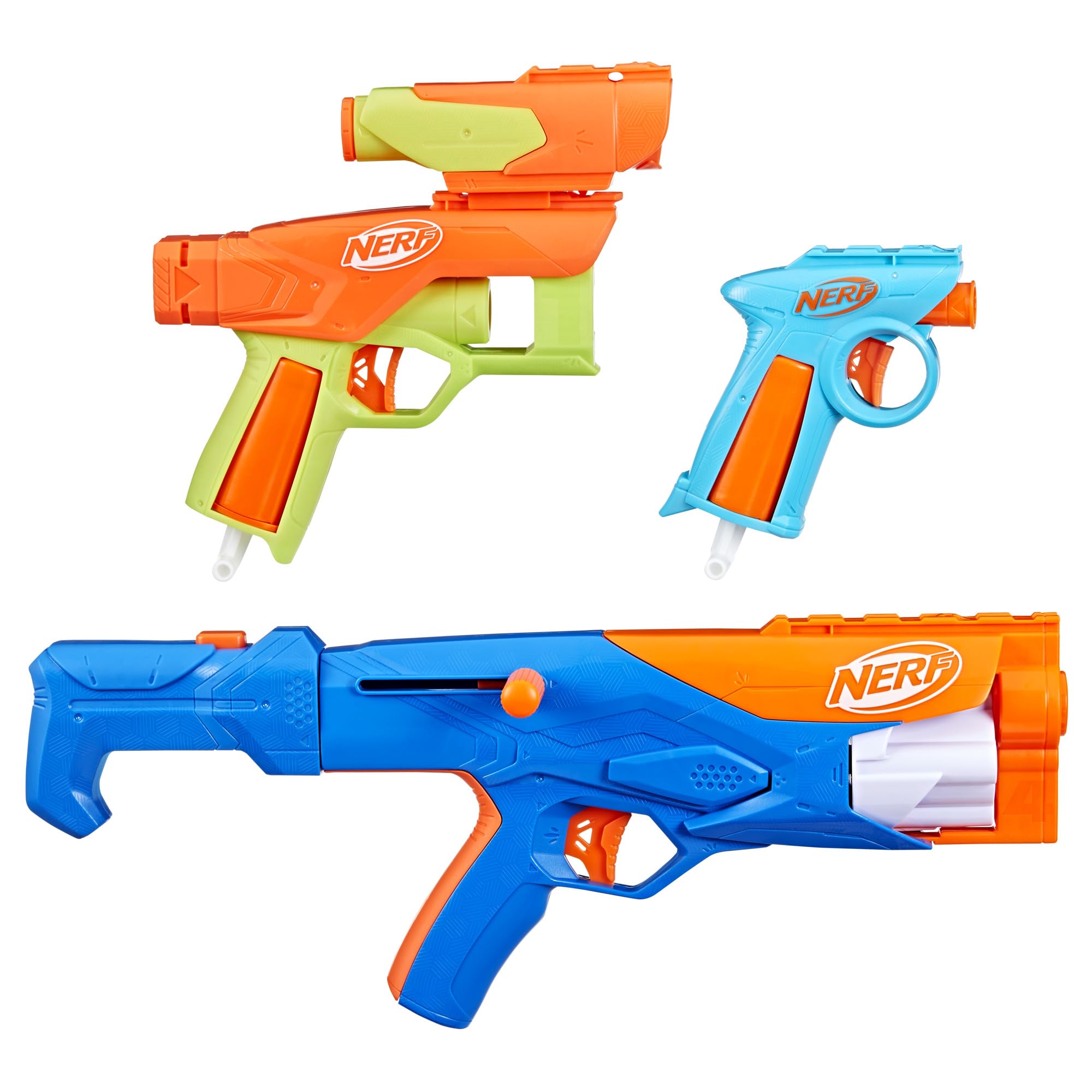 NERF N Series Gear Up Pack - 3X Blasters with 18 N1 Darts | Compatible with N Series Blasters Only | Perfect Gift for Kids Ages 8+ | Outdoor & Backyard Games | Birthday Party & Team Play Fun