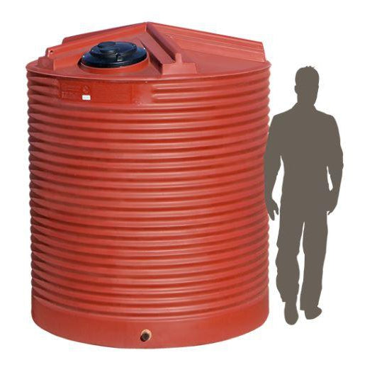 4500L Premium Corrugated Round Polyethylene Water Storage Tank - Durable & UV Resistant for Farm, Ranch & Rural Water Supply | Outdoor & Agricultural Use