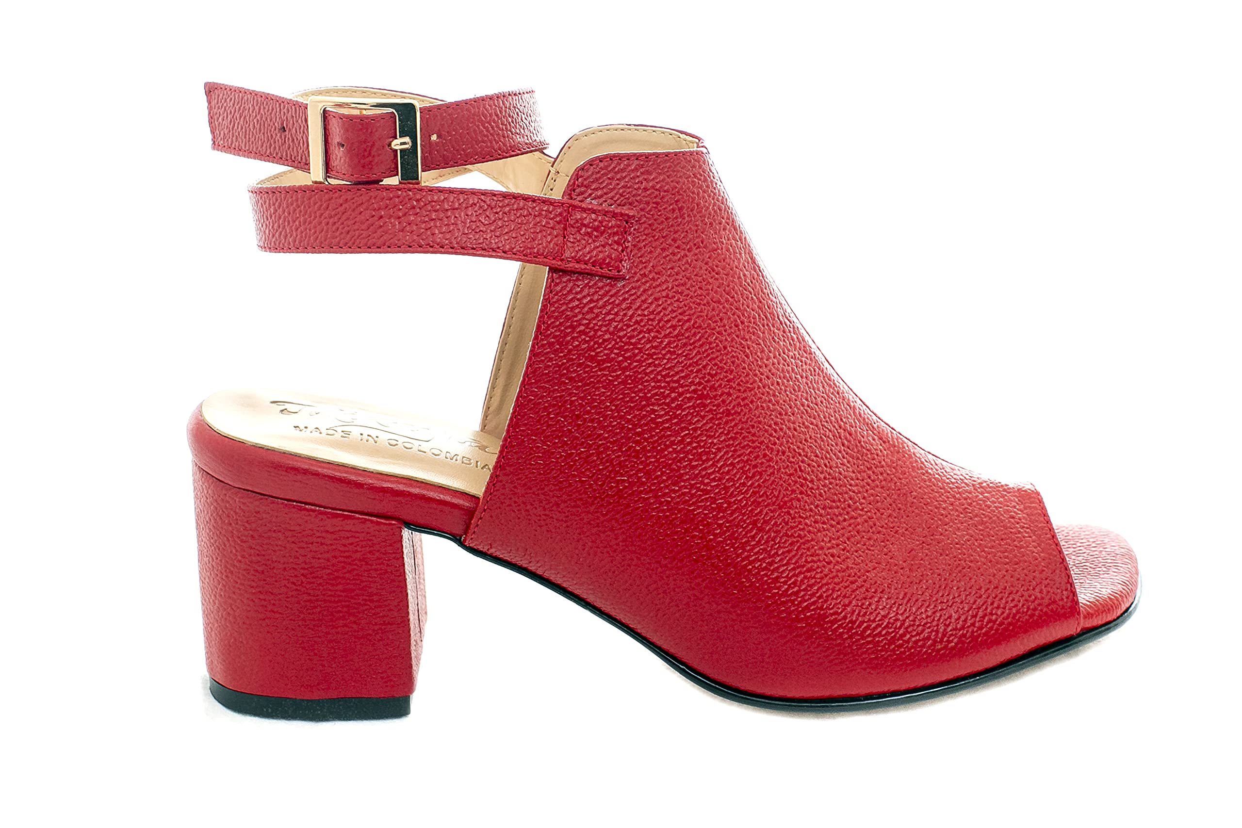 Women's Open Toe Booties with Chunky Heel - Peep Toe Heels & Sandals for Casual, Party & Office Wear | Mikayla Shoes
