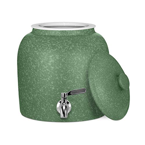 Green Crock W/Speckled Design