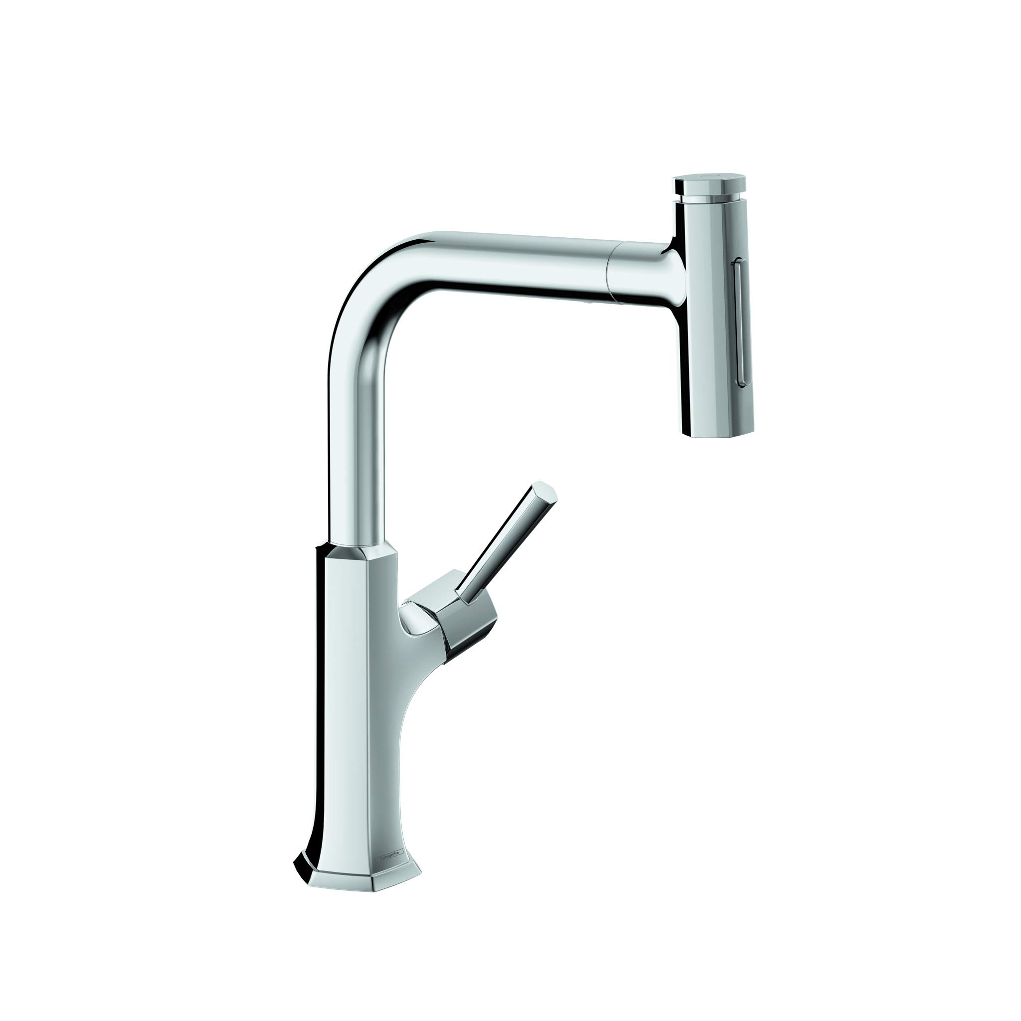 hansgrohe Locarno Chrome Single-Handle Kitchen Faucet with Pull Out Sprayer, Magnetic Docking Spray Head, Durable Faucet for Kitchen Sink, Perfect for Modern Home Cooking and Cleaning