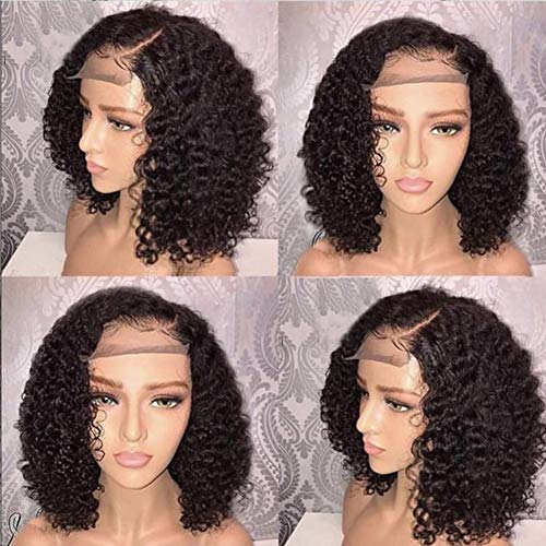 Wigleader 13x6 Lace Front Wig - 8 Inch Curly Human Hair Full Lace Wig with Swiss Pre Plucked Natural Hairline, 150% Density, Free Parting, Peruvian Remy Hair & Bleached Knots - Perfect for Daily Wear, Cosplay, and Special Occasions
