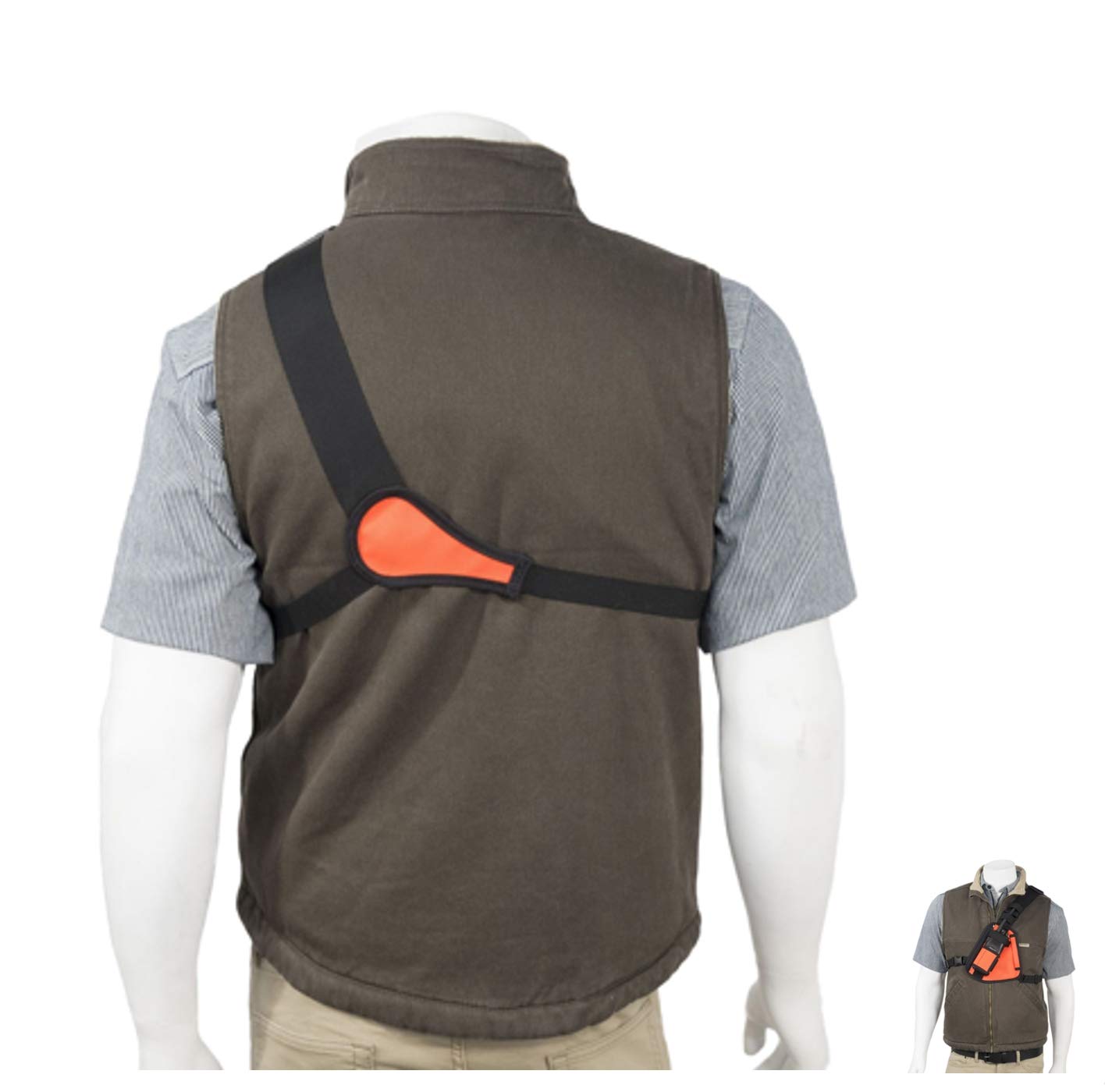 HOLSTERGUY RCH-101OR Adjustable Orange Radio Chest Harness & Shoulder Holster - Compatible with Motorola Radios & Walkie Talkies - Made in USA - Perfect for Construction, Security & Outdoor Adventures