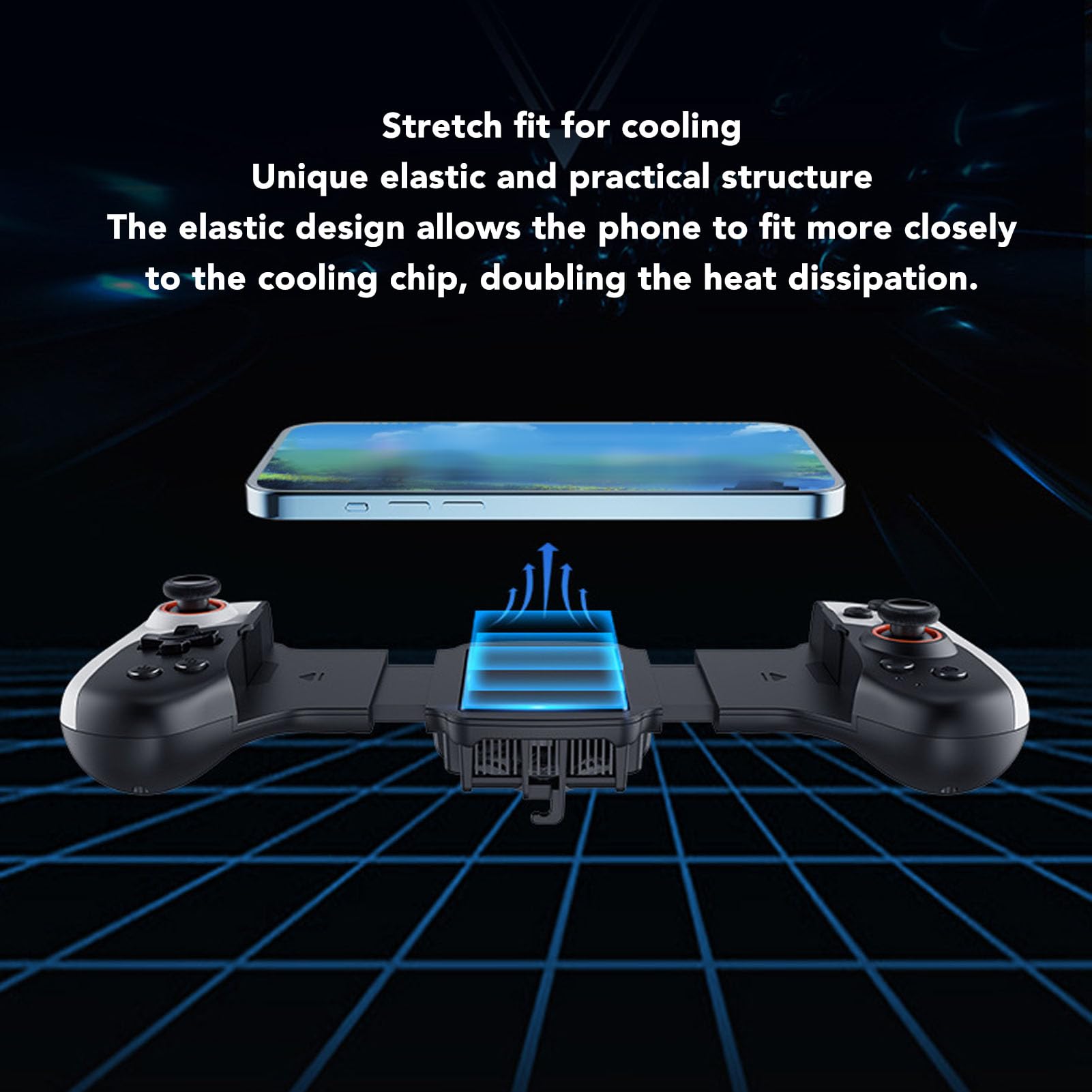 Wireless Bluetooth Gamepad Controller - Telescopic Cooling Game Controller for Android, iOS, Nintendo Switch | Portable Gaming Joystick for Mobile & Console Gaming