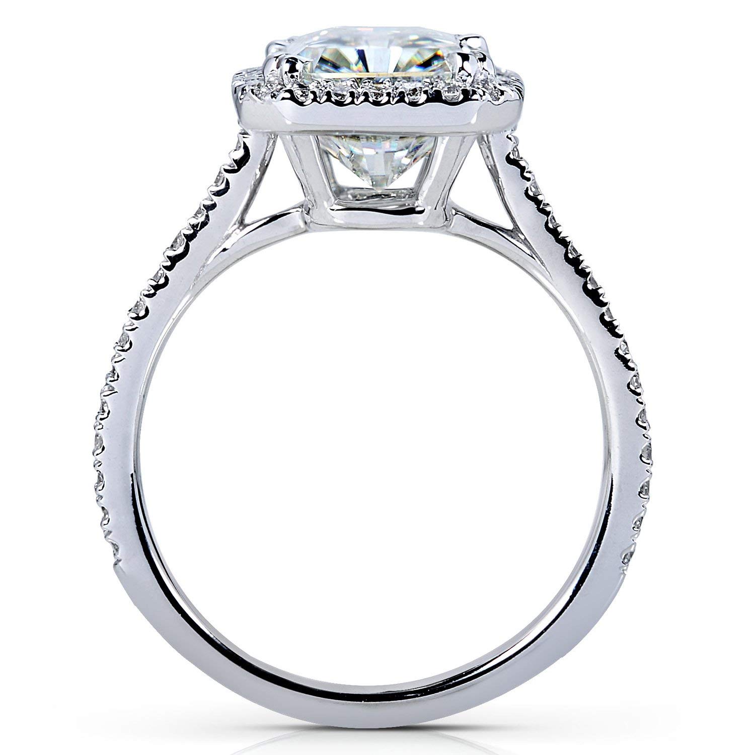 Kobelli Radiant-Cut Moissanite Engagement Ring & Wedding Band Set 3.38 CTW 14K White Gold Bridal Jewelry for Women - Perfect for Proposals, Anniversaries & Special Occasions