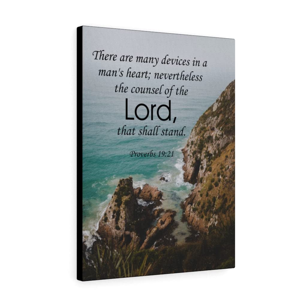 Christian Wall Art - Proverbs 19:21 Bible Verse Print - Scripture Wall Decor with 'The Counsel of The Lord' - Ready to Hang Inspirational Gift for Home, Office & Church