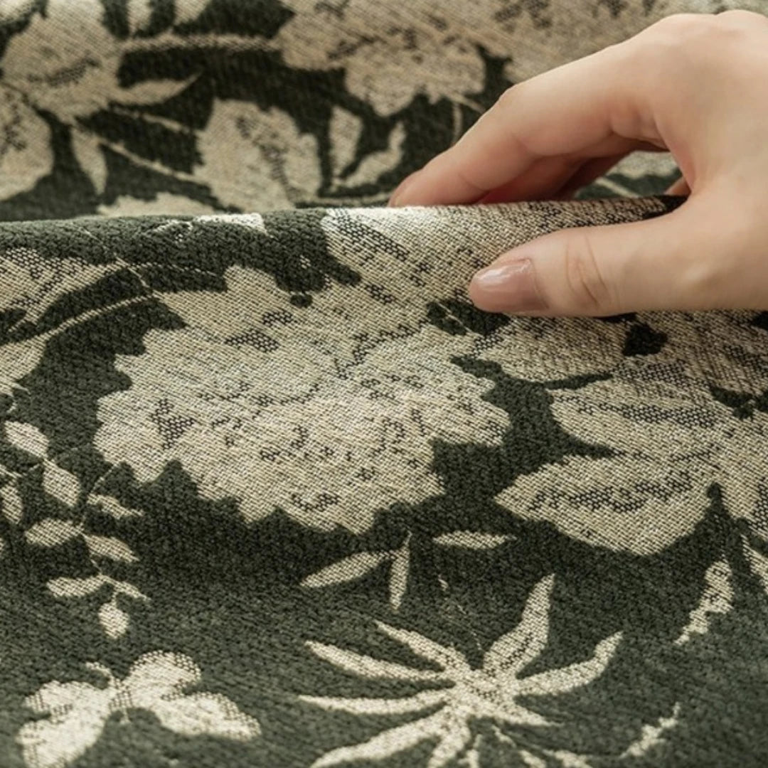Helen Vintage French Jacquard Floral Blackout Curtains - Elegant Custom Window Treatments for Living Room & Bedroom