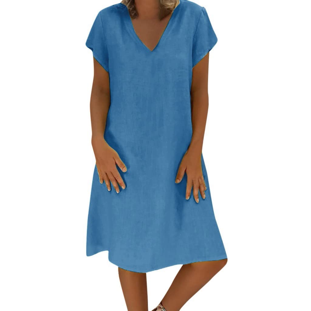 Women's Summer T-Shirt Dress - Cotton Casual Plus Size Shift Dress for Cocktail & Everyday Wear | Perfect for Beach, Office & Party Outfits