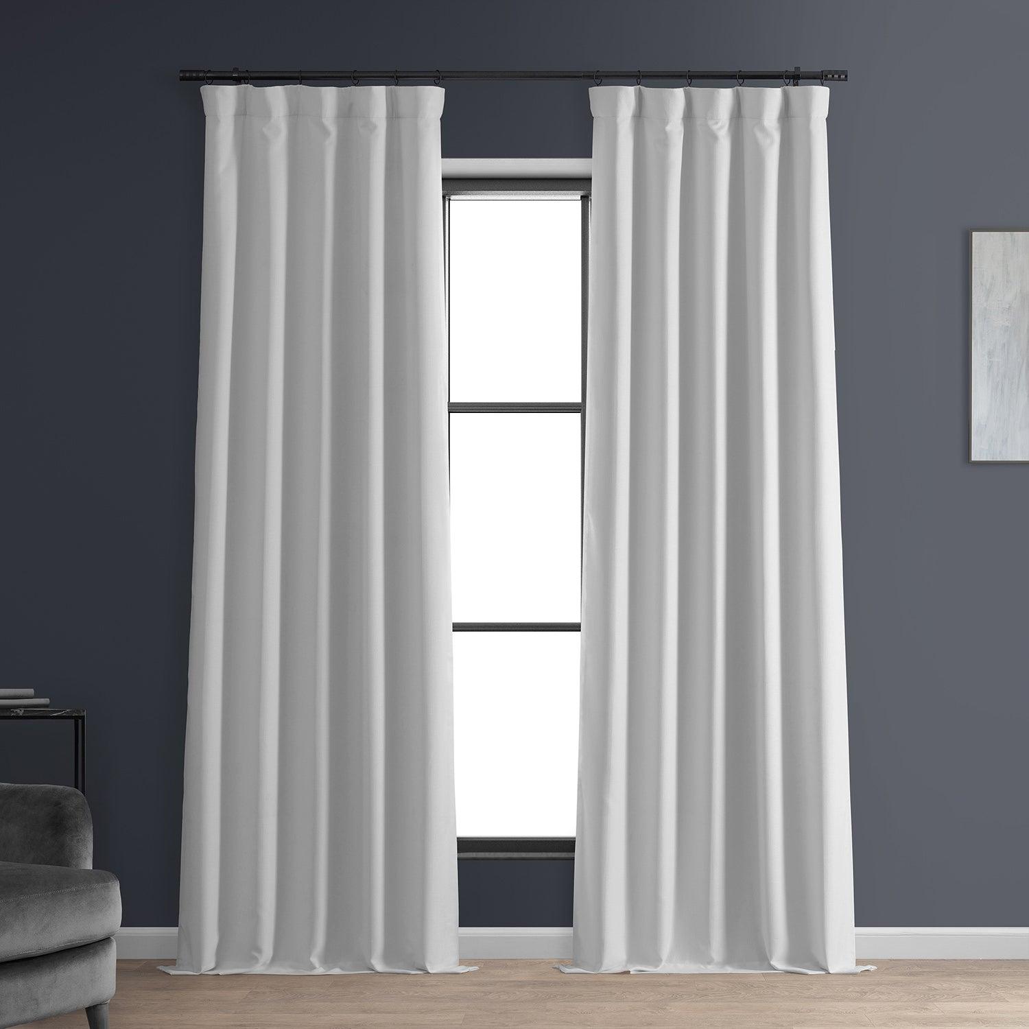 Mission White Faux Linen Blackout Curtains for Bedroom & Living Room - Thermal Insulated Room Darkening Drapes for Hotels, Home Theater, and Nursery