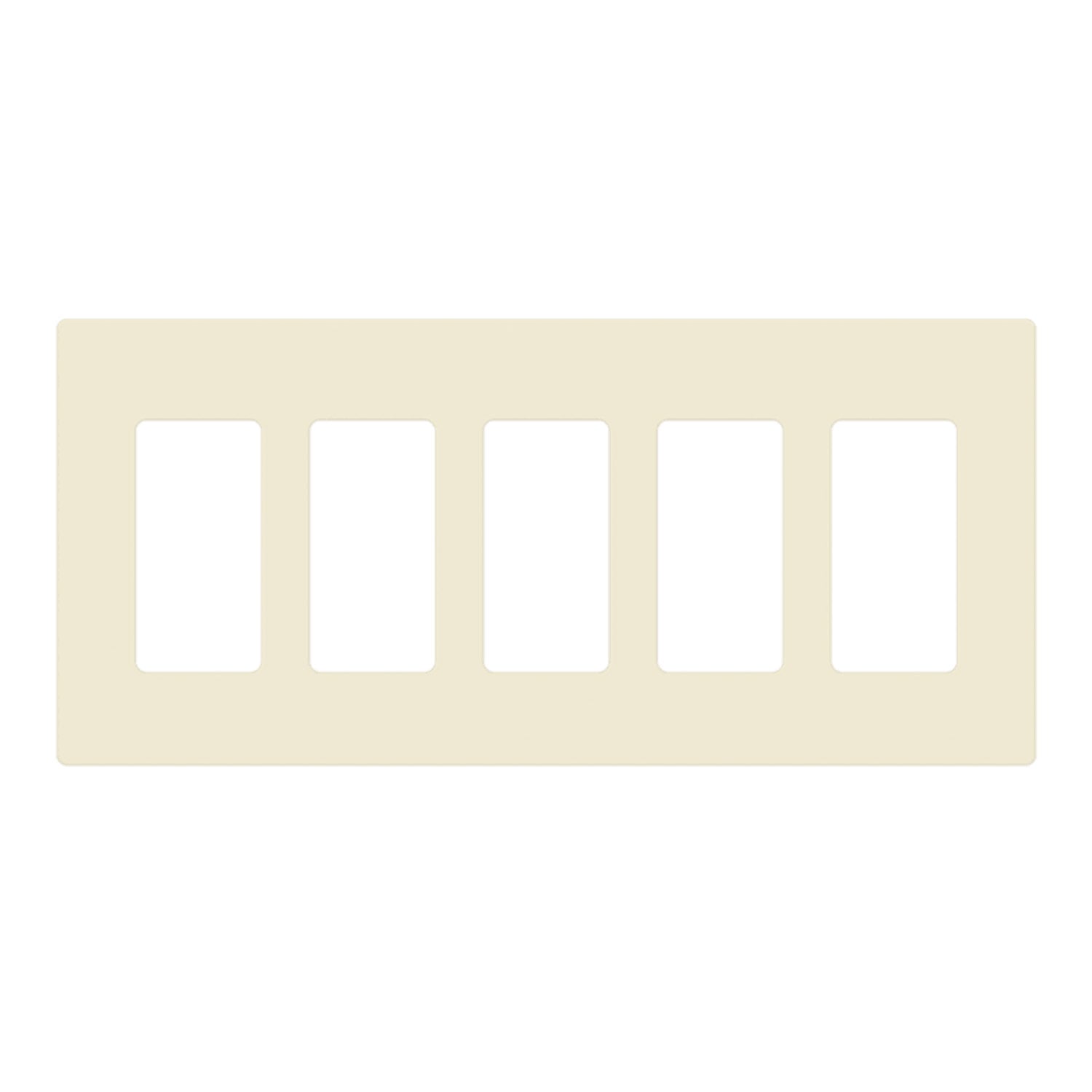 5 Gang Decorator Rocker Screwless Wall Plate - Light Almond Finish for Home & Office Electrical Outlet Covers - Perfect for Living Room, Bedroom, and Kitchen Decor
