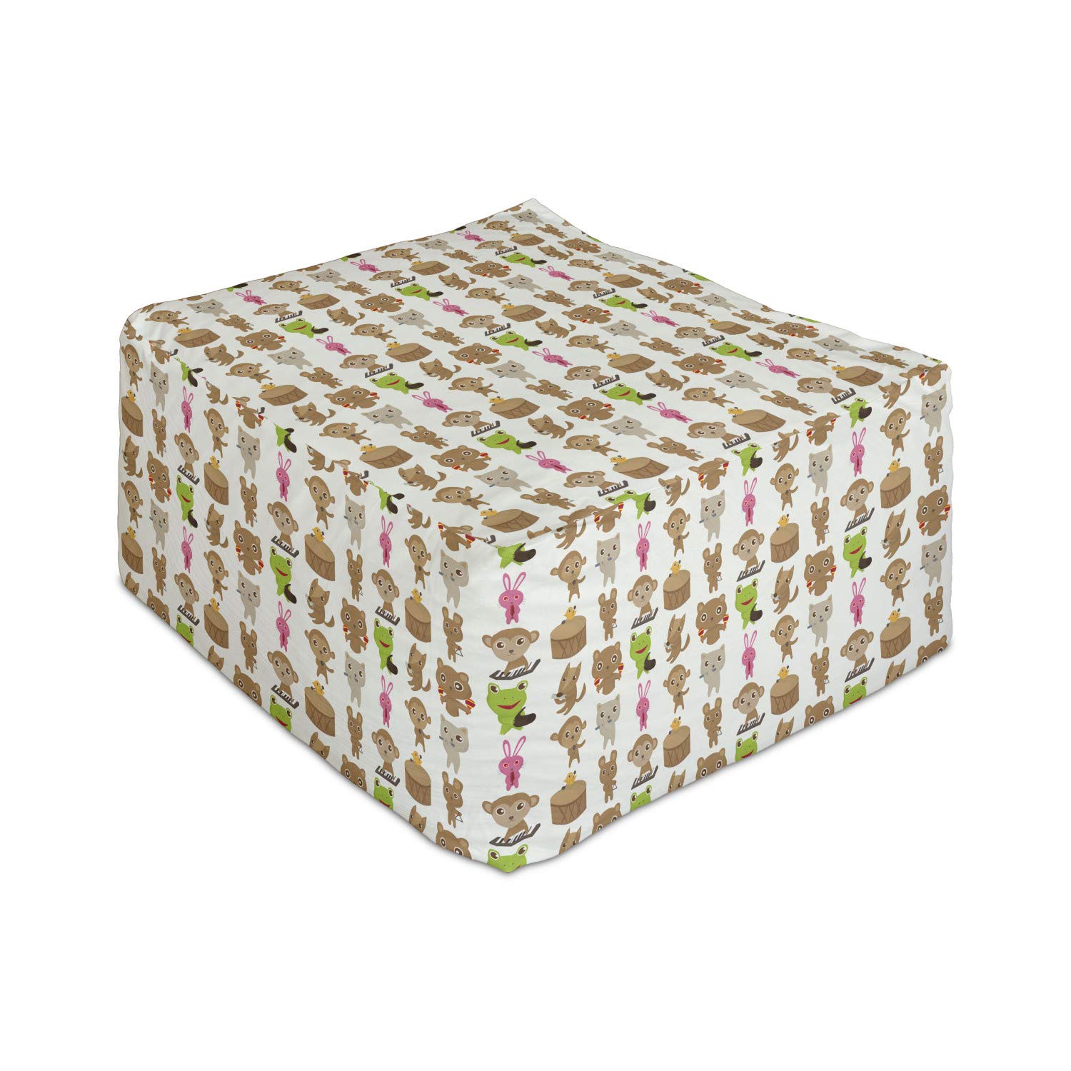 Ambesonne Animals Rectangle Pouf Ottoman - 25