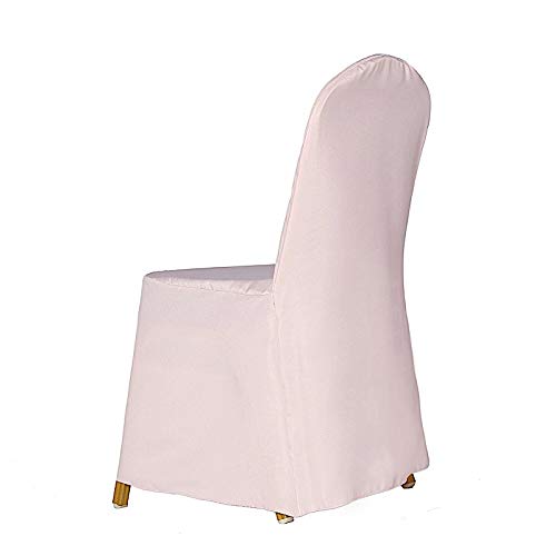 100 Pcs Blush Banquet Chair Slipcovers - Washable Polyester Removable Seat Protectors for Weddings, Parties & Dining Events - Elegant Chair Covers for Home & Event Decor