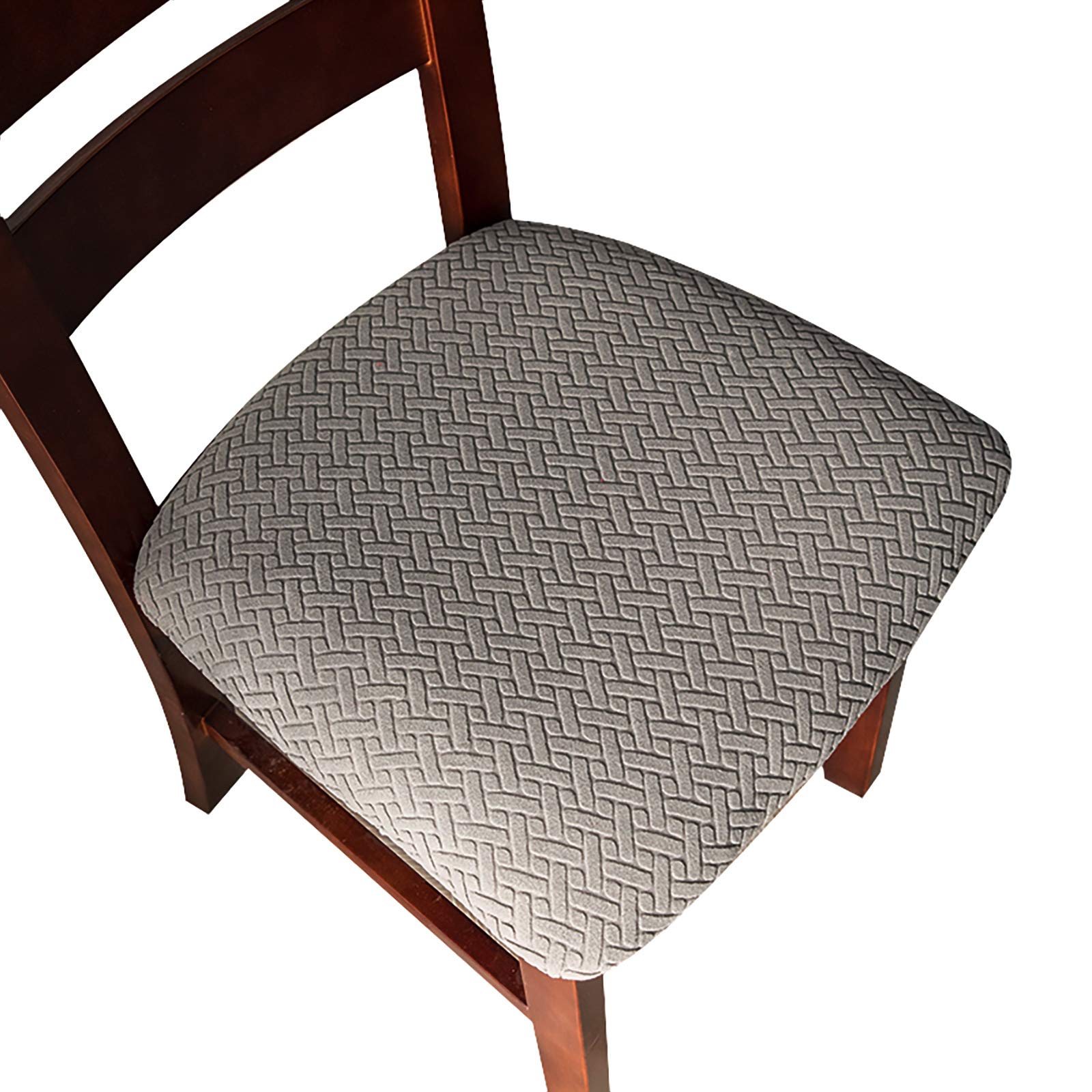 Gray Dining Chair Covers 6-Pack - Waterproof Seat Slipcovers for Kitchen & Dining Room