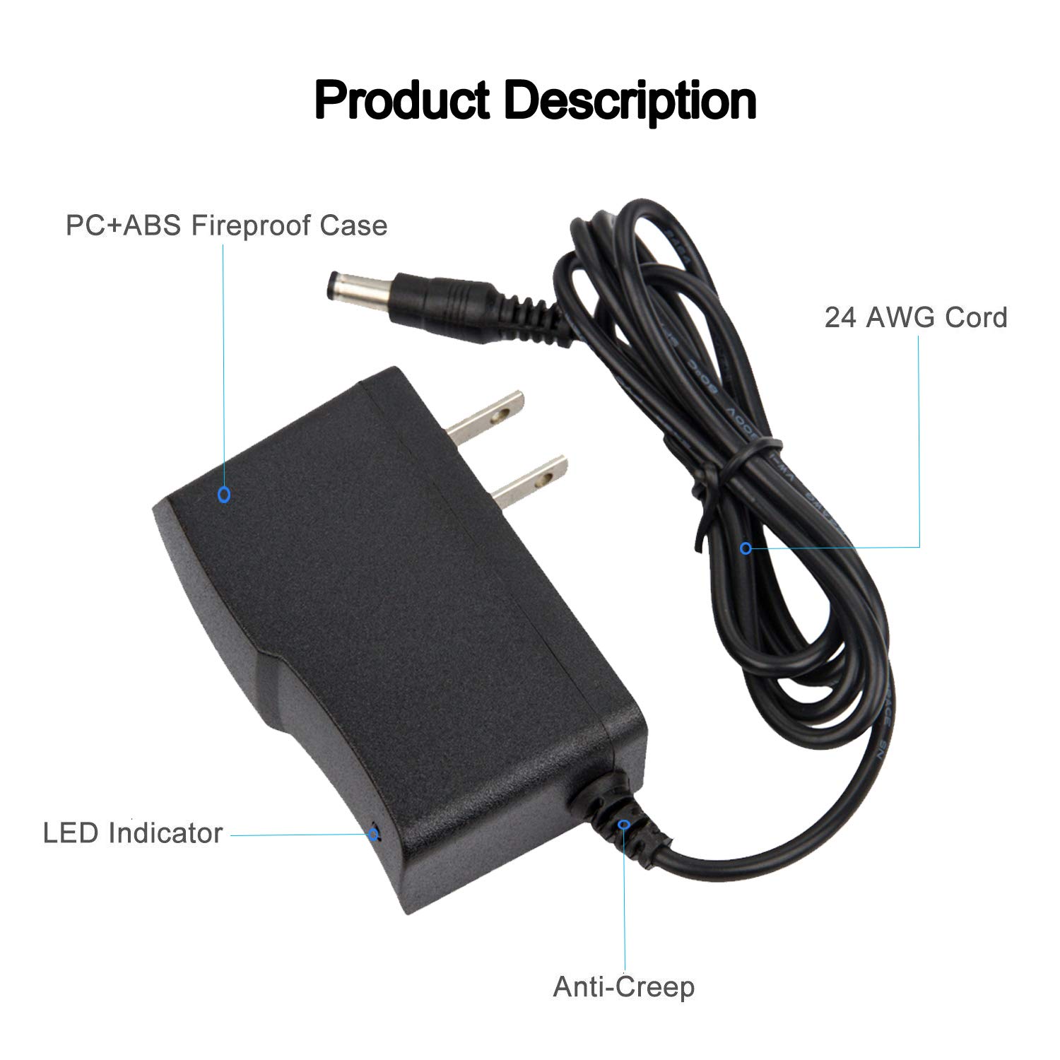 6V 1A Power Adapter, AC 100-240V to DC 6V 1A 6W Power Supply with 5.5x2.5mm/2.1mm Tip - Compatible with Trash Can, Arm Blood Pressure Monitor, Doorbell Alarm, AM/FM Radio (Replacement for 6V 500mA/0.5A) - Perfect for Home, Office & Medical Devices