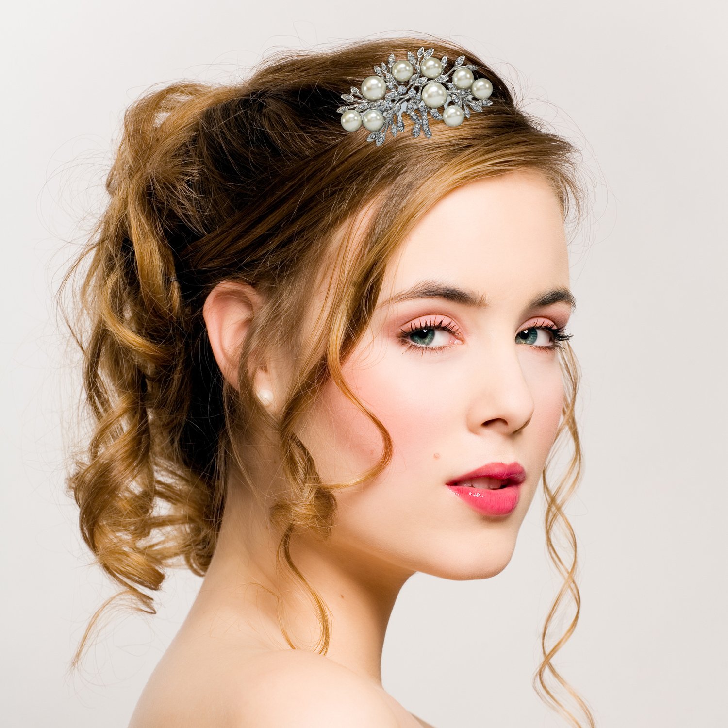 Elegant Pearl Beaded Silver Bridal Hair Comb for Weddings - Perfect Bridesmaid & Bride Hair Accessories for Special Occasions