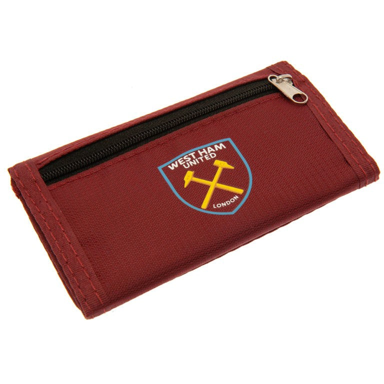 West Ham United Nylon Wallet for Men - Slim RFID Blocking Bifold Credit Card Holder - Perfect for Football Fans, Travel & Everyday Use