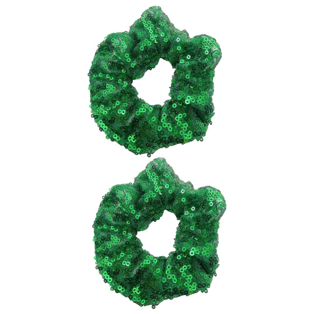 Lurrose Sequin Hair Scrunchies 2pcs - Sparkly Elastic Hair Bands for Women & Girls, Ponytail Holders for Christmas, Dance, Party, Wedding, Prom, Birthday, Graduation & Special Occasions - Perfect Gift Idea