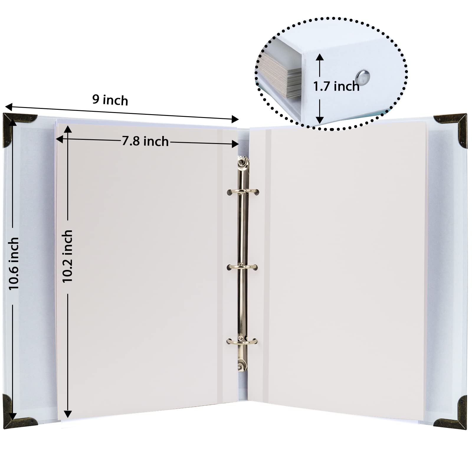 Vienrose DIY Scrapbook Album - 40 Page Self-Adhesive Hardcover Photo Book with 3-Ring Binder, Wedding Guest Book & Memory Book for Couples, Friends, Kids - Perfect for Wedding, Anniversary, Baby Shower Gifts & Photo Preservation