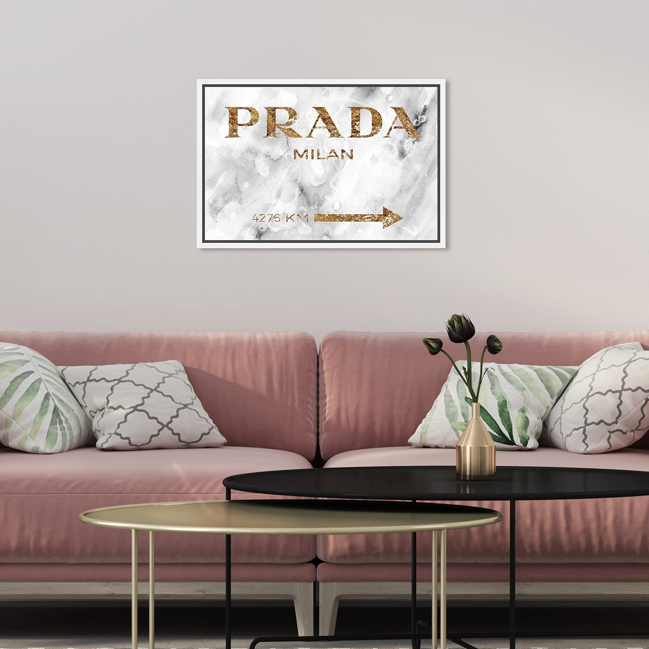 Oliver Gal Artist Co. Contemporary 10x15 Inch Milan Gold Framed Canvas Wall Art - Elegant Home Decor for Living Room, Bedroom & Office