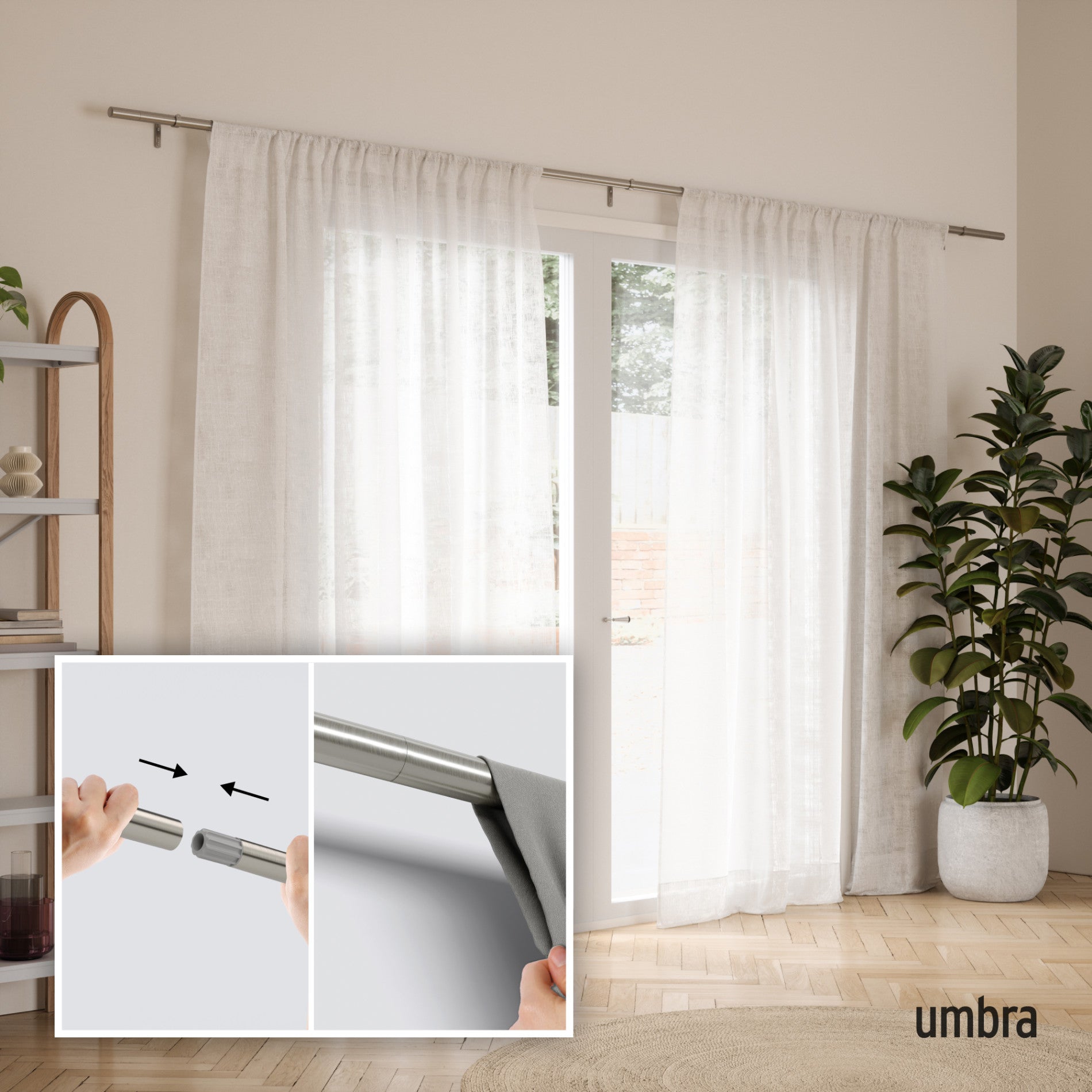 Zen Curtain Rod - Elegant & Minimalist Window Treatment for Modern Homes | Perfect for Living Rooms, Bedrooms & Dorm Decor