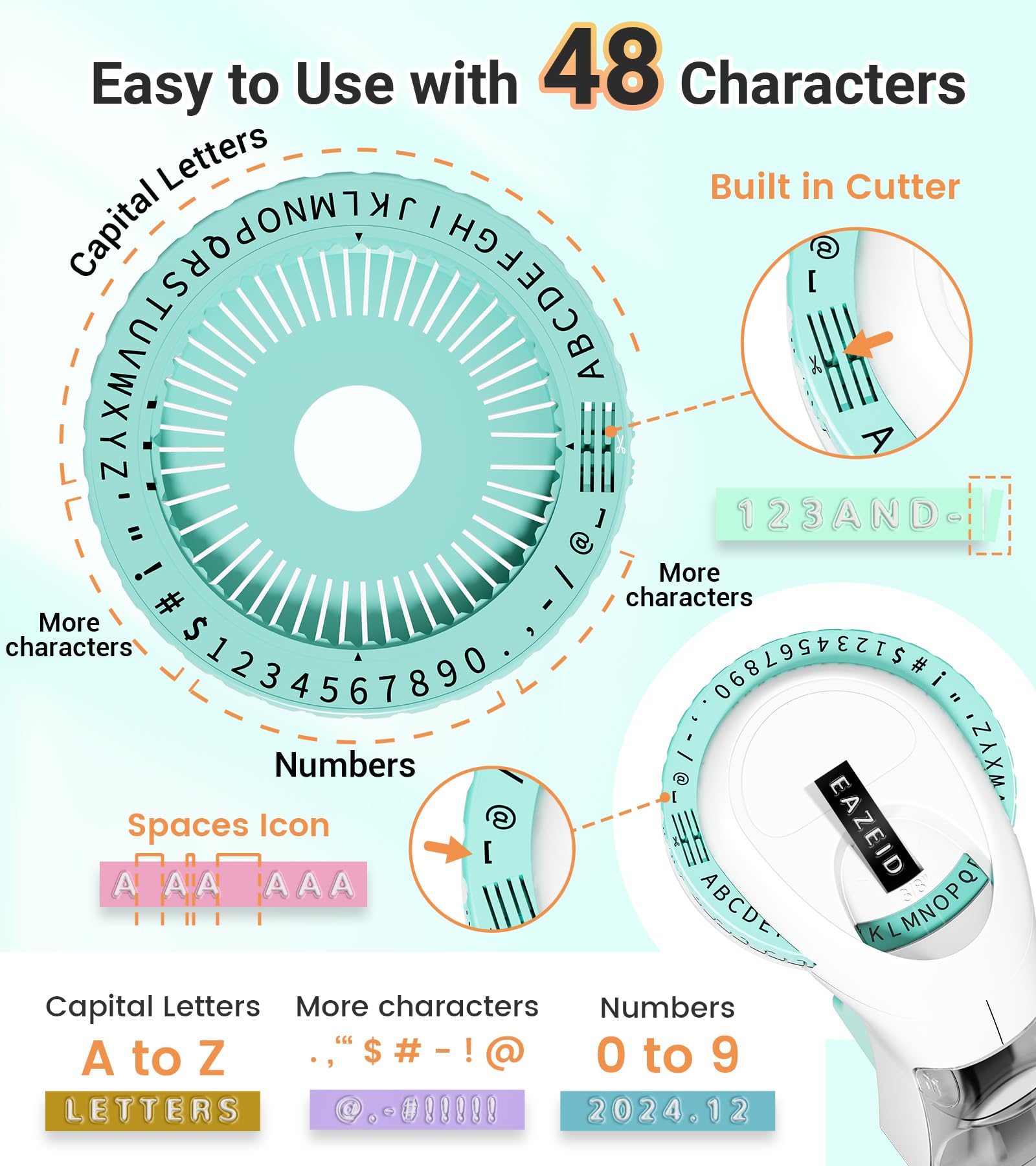 Retro Manual Embossing Label Maker Machine with 10 Macaroon 3D Embossing Tapes - Vintage Handheld Embosser for DIY Crafts, Home Organization & School Supplies - Perfect for Kids' Projects, Gift Wrapping & Office Labeling