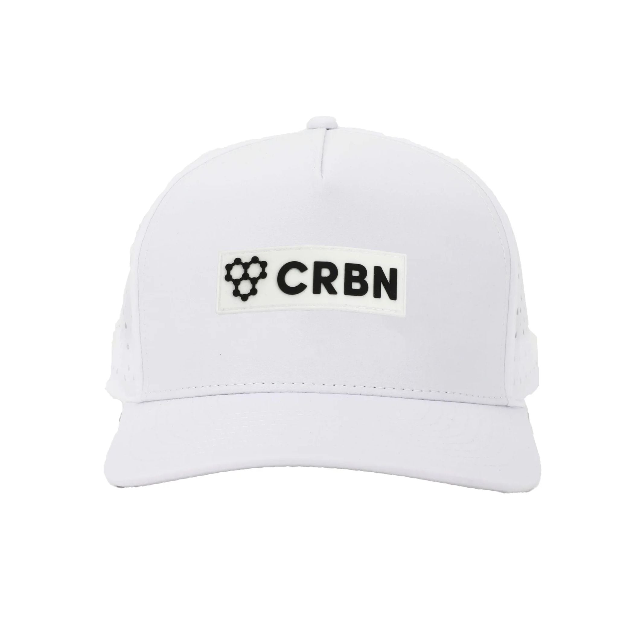 CRBN Quick Dry Performance Trucker Hat - Breathable Mesh Back, Moisture Wicking, UV Protection - Perfect for Running, Hiking, Golf & Outdoor Activities (White)