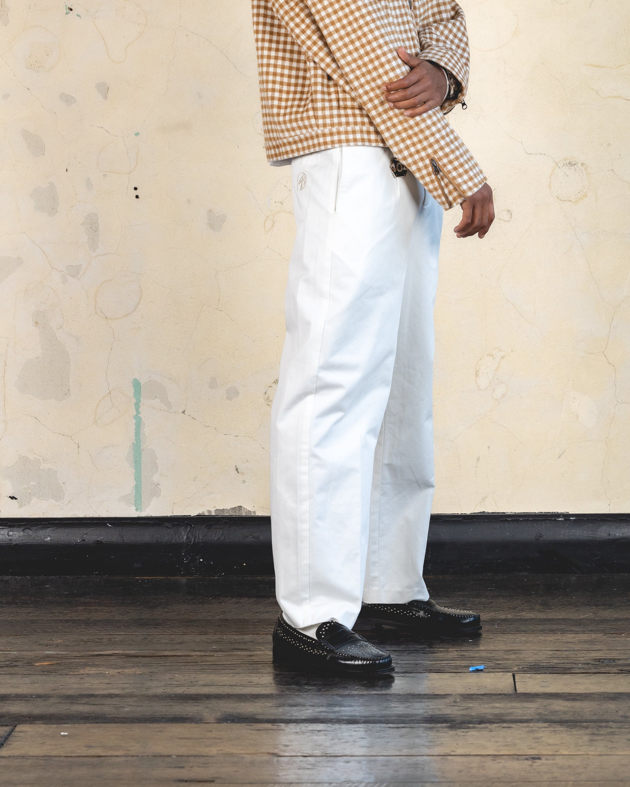 404 Studio High Waist Trousers for Women - Off White Casual Pants | Comfortable Office Wear & Everyday Outfit