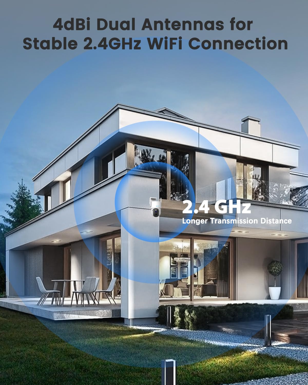 4MP QHD Wireless Solar Security Camera Outdoor - 360° View, 5W Solar Panel, 15000mAh Battery, 30m Color Night Vision, Smart Human Detection, 2-Way Talk, IP66 Weatherproof - Ideal for Home, Yard, and Business Surveillance