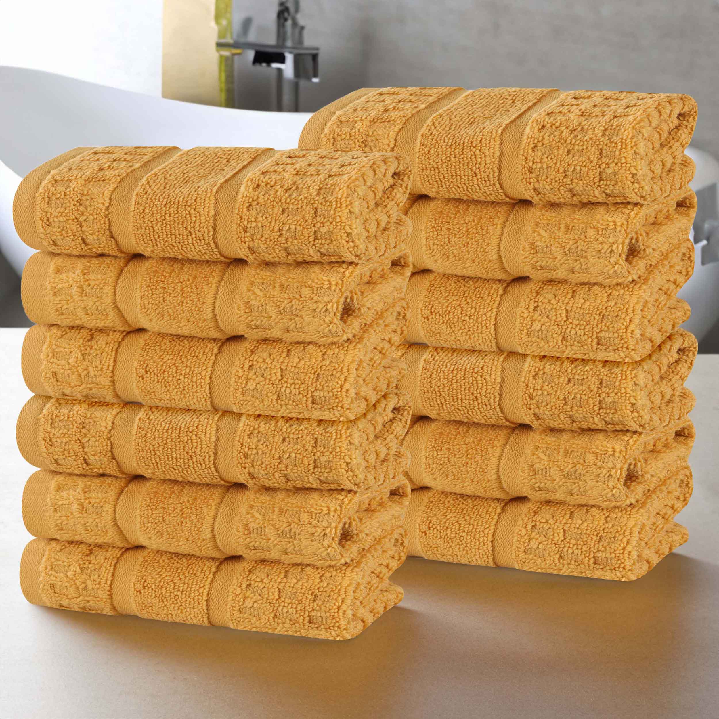 Premium 12-Pack Zero Twist Cotton Waffle Honeycomb Face Towels | Ultra Soft & Highly Absorbent | Gentle for Sensitive Skin | Perfect for Spa, Baby Care & Makeup Removal