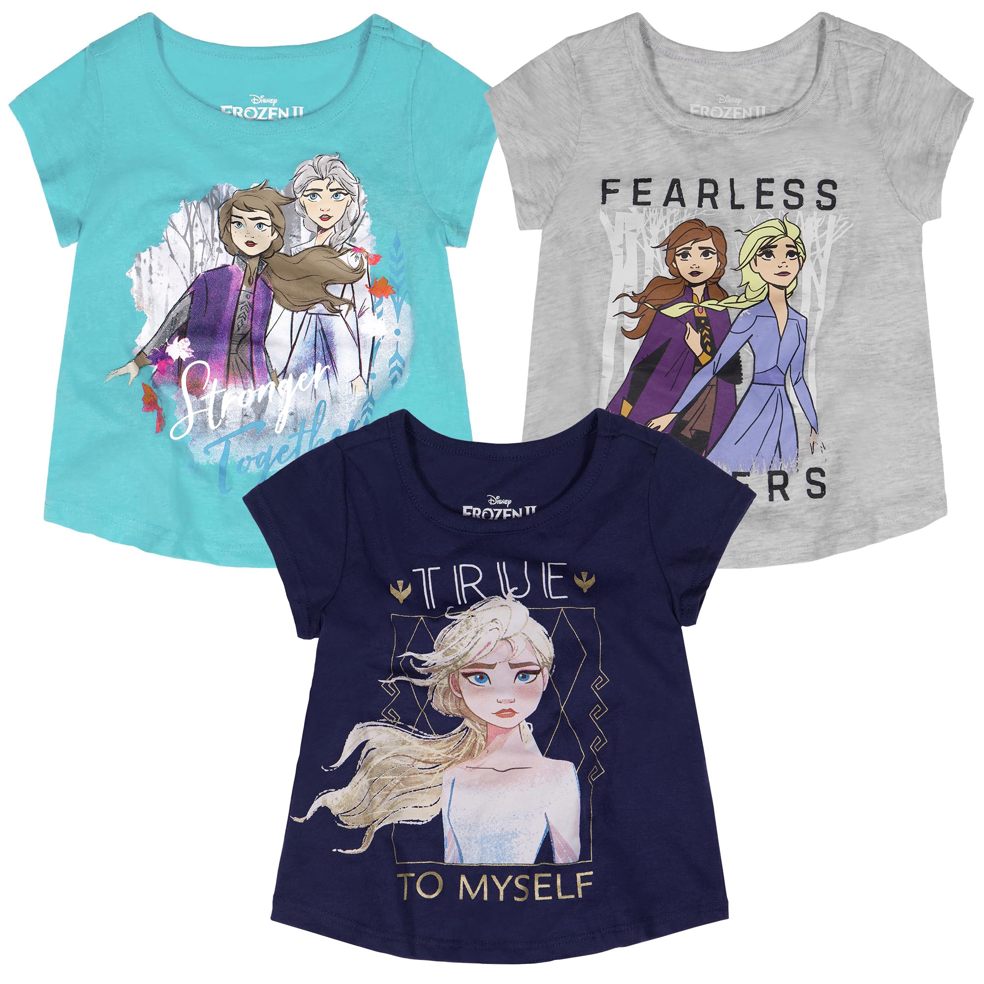 Disney Frozen Elsa & Anna Girls Short Sleeve T-Shirt for Toddler & Kids | Cute Cartoon Character Tee for Playdates, Birthday Parties & Disney Trips