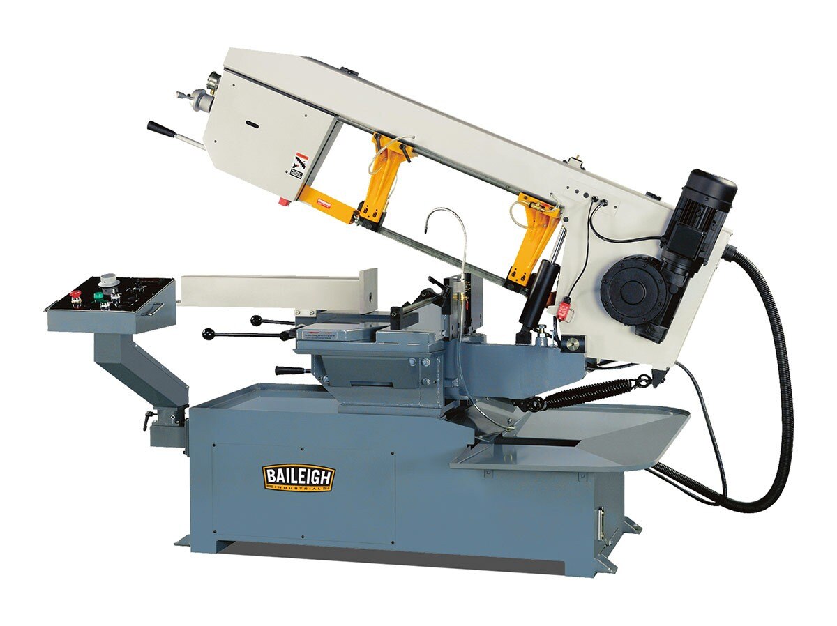 Baileigh Industrial BA9 1001292 Dual Mitering Band Saw BS-20M DM - Heavy Duty Metal Cutting Band Saw for Woodworking & Metal Fabrication - Perfect for Workshops, Construction Sites & DIY Projects