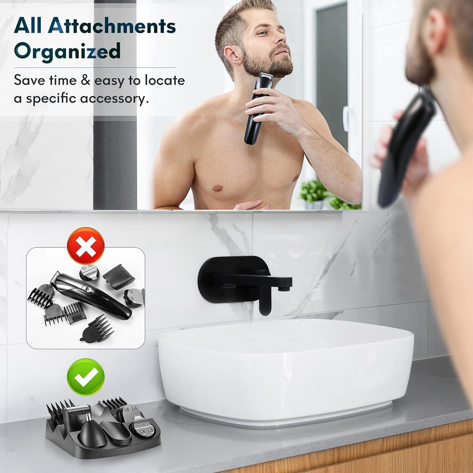 Premium All-in-One Men's Grooming Kit - Beard Trimmer, Hair Clippers, Nose & Ear Trimmer with Ultra-Sharp Stainless Steel Blades | Cordless, Washable & Travel-Friendly | Perfect for Home, Gym & Business Travel