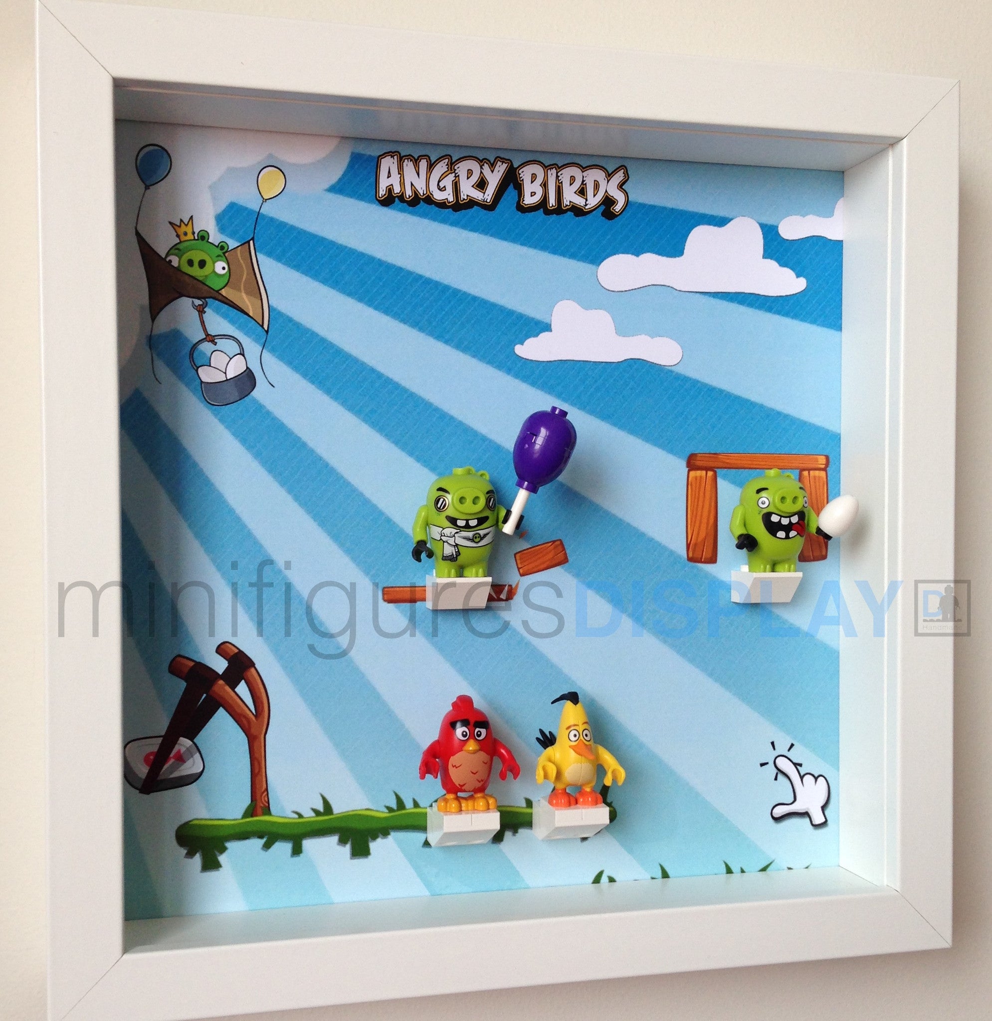 Lego® Angry Birds Minifigures Display Frame - Model 2 | Collectible Minifigure Showcase for Home & Office Decor | Perfect for Lego Fans & Angry Birds Collectors