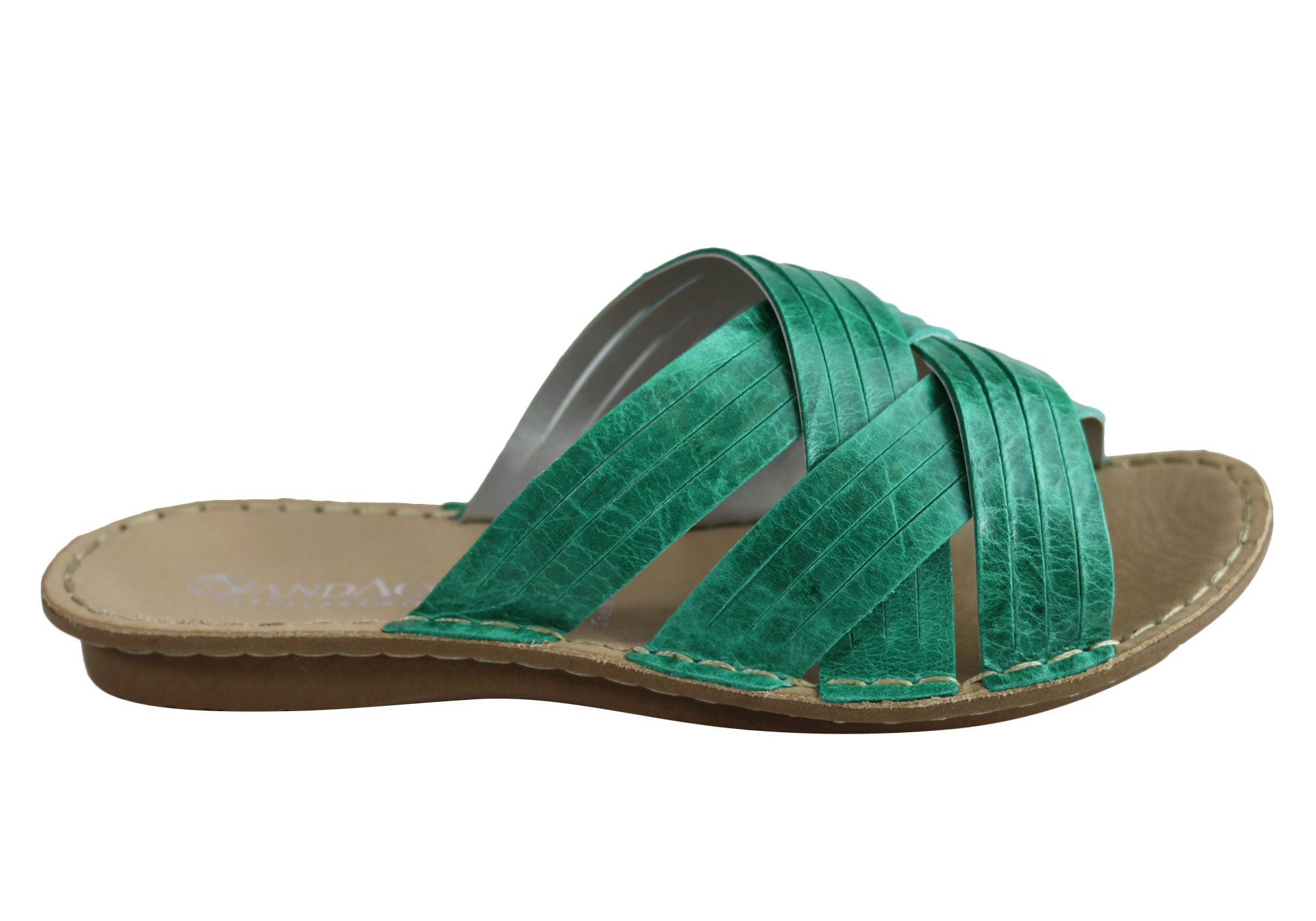 Andacco Memba Women's Comfortable Leather Slide Sandals - Handmade in Brazil - Perfect for Beach, Pool & Summer Vacations