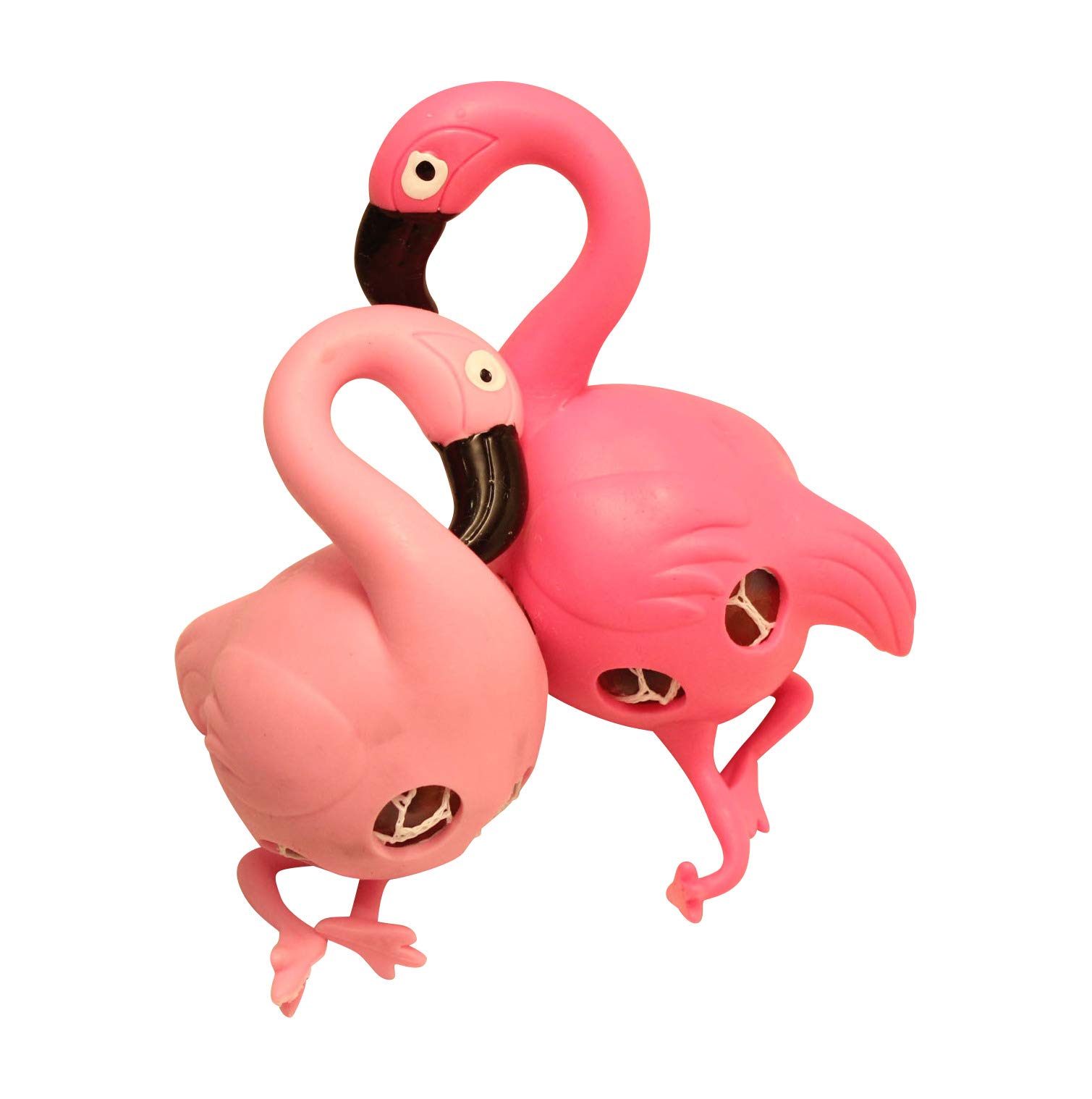 2 Pack Flamingo Squishy Mesh Stress Ball - Soft Web Fidget Toy for Anxiety Relief & Sensory Play - Perfect for Kids, Adults, Office & Classroom Use